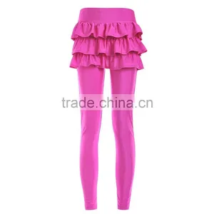 Hot Selling Red Blue Black False Two-piece Pant Legging With Skirt Women's Fashion Leggings With Mini Skirts thumbnail-3