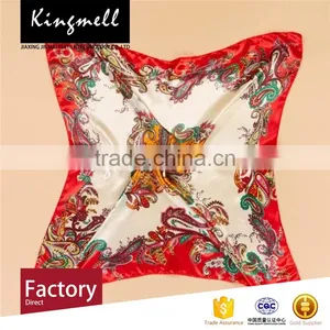 Custom Fashion Bright Color Digital Printed Silk Hijab Scarf thumbnail-1
