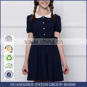 2017 New Summer School Children High Waisted Skirt Student Girl Doll Collar Dress Custom thumbnail-1