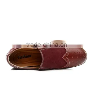 Wine Red Brogue Men Leather Shoes Relaxation Have Sample, High Quality Adults Casual Shoes Fashion for Men Business Fashion Styl thumbnail-4