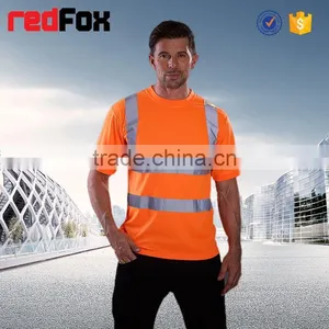 160gsm Net Reflective Safety T-shirt for Worker Subway Safety Red T-shirts Polo Class2 Safety T-shirt thumbnail-1