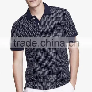2015 New Design Custom Cotton Circle Dot Print Mens Polo Shirts Apparel Wholesale thumbnail-3