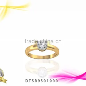 Gold Plated Solitaire Ring thumbnail-1
