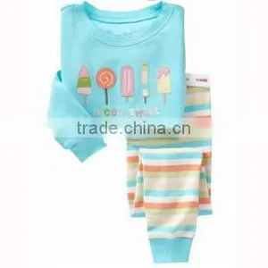 Kids Blue Ice Cream Printed Pajamas Sets Children's Cotton Sleeping Wear thumbnail-1