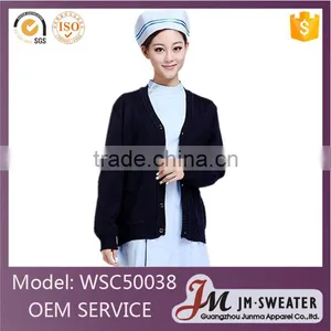 2016 Formal Knitted Nurse Cardigan Work Wear Black Winter Hospital Uniform thumbnail-1