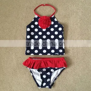 Blue and White Stripes One Piece Suit Baby Swimwear With a Bowknot thumbnail-3
