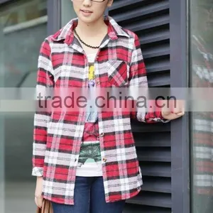 New Arrival Style High Quality Men Long Sleeves 100% Cotton T-shirt Flannel Shirts Wholesale Custom Plaid Shirt thumbnail-2