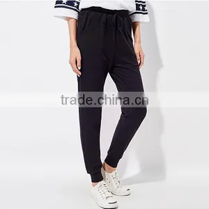 Female Hemp Grey Leisure Knitting Feet Pants thumbnail-3