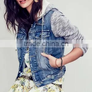 Runwaylover EY1062C Custom Spring Coats and Jackets Woman Wholesale Denim Jackets thumbnail-1
