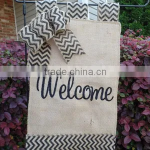 Personalized Embroidered Burlap Garden Flag thumbnail-2