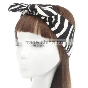 Fashion Zebra And Leopard Cotton Elastic Headband,Bow Knot Headband thumbnail-3