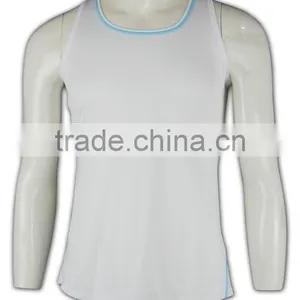 China Manufactory High Quality Dri-fit White Low MOQ Custom Vests thumbnail-2