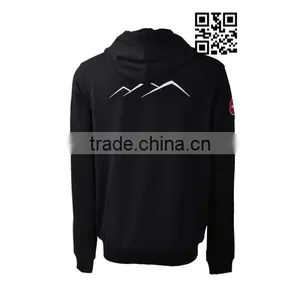 Wholesale Zip Up Plain Black High Quality Men Hoodies thumbnail-4
