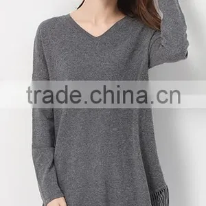 Hot Sale Winter Women Stylish Polyester Long Pullover Sweater With Fringe thumbnail-2