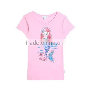 Custom Gilrs Cartoon Mermaid Tail Printed T-shirts thumbnail-1