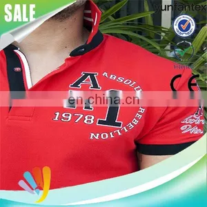 2017 Latest New Fashion Design EMB Red and Blue Polo Shirt thumbnail-6
