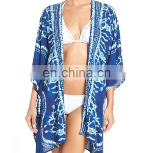 C27 Custom Moody Blues Print Cover-Up Beach Kimono thumbnail-1