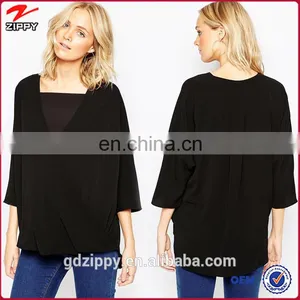Wrap Front Woven Top Wholesale Blank Maternity T Shirts thumbnail-1