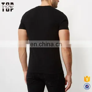 Men Fashion Blank Crew Neck Black Muscle Fit t Shirt Wholesale China thumbnail-2
