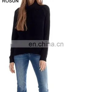 Top Selling Turtleneck no Pattern 100% Cashmere Sweater for Women in the Style of Retro thumbnail-3