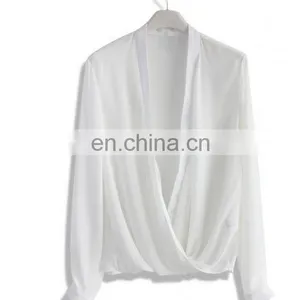 Minimal Chic Wrapped Top in White thumbnail-4