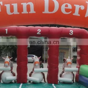 High Quality 3 Lane Inflatable Horse Racing,Outdoor Sport Games Inflatable Fun Derby for Kids thumbnail-4