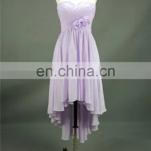 Handmade Flower Cheap Bridesmaid Dresses Wholesale Short Chiffon Gilrs Beach Bridesmaid Dress thumbnail-2