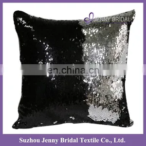 SQP022L Black Gold Two Tone Sequin Fabric Wholesale Throw Pillow Cases thumbnail-4