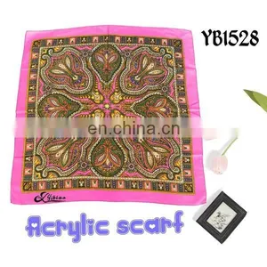 2016 Fashion Lady Scarf, Soft Feeling Acrylic Scarf, Printed Acrylic Hijab Factory, 100%Polyester Square Scarf thumbnail-1