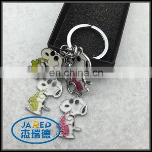 Colorful Spotty Dog Keychain Snoopy Metal Keyring thumbnail-3