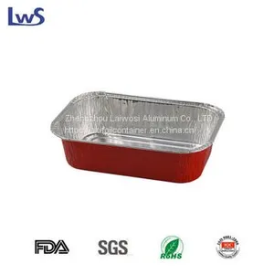 LWS Airline Serving Hot Meal Disposable Food Packing Rectangle Aluminum Foil Trays thumbnail-1
