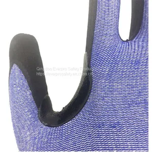 Cut Resistant Level 5 15G HPPE Fiberglass Liner Nitrile Microfine Foam Coated Anti Cut Gloves thumbnail-3