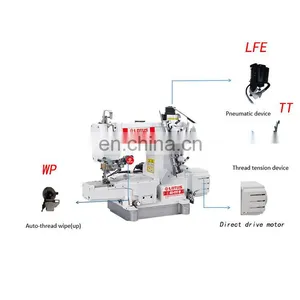 LT 600D-01PUT- WP DIRECT DRIVE HIGH-SPEED CYLINDER BED PNEUMATIC INTERLOCK SEWING MACHINE WITH AUTO-TRIMMER AUTO-THREAD WIPER thumbnail-2