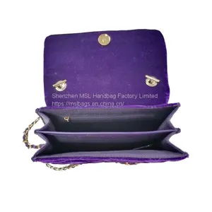 Women Shoulder Handbags Top Quality Velvet Diamond Quilted Chain Interlaced Crossbody Bags thumbnail-4