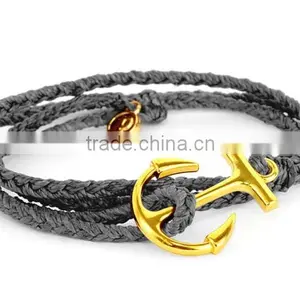 Wholesale Hot Gold Arrow Bracelet Wax Cord Braid Bracelet thumbnail-3