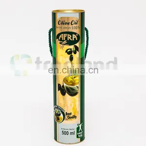 Cylinder Paper Cardboard Box Olive Oil Packaging With Handle thumbnail-4