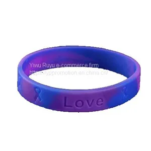 Buy Custom Purple Silicone Rubber Bracelets in Bulk thumbnail-1