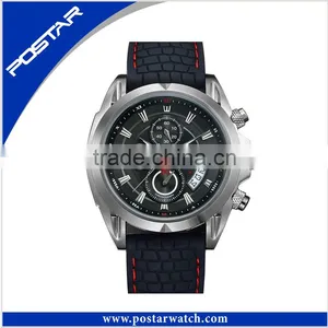 Mens Vintage Luxury Custom Western Sports Military Full Stainless Steel 5ATM Water Resistant Leather Wrist Watches thumbnail-1