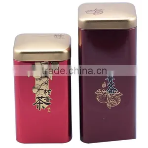 Food Grade Chinese Square Metal Tea and Coffee Box Tin Container thumbnail-3