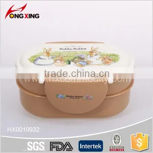 2-layer Rectangle Microwave Plastic Lunch Box With Spoon thumbnail-1