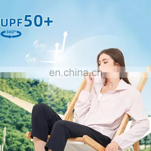 New Arrival Anti-UV Cool Fabric Loose Casual Outdoor Sports Gym Fitness Wear Full Zip Yoga Jacket UPF 50+ Pocket For Women thumbnail-4