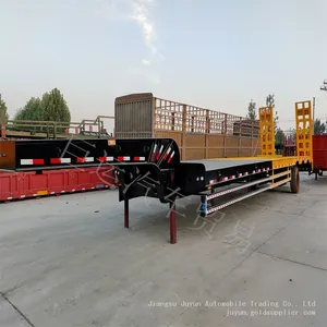 Low Flatbed Semi-trailer Hook Plate Semi-trailer Large Cargo Transportation thumbnail-4