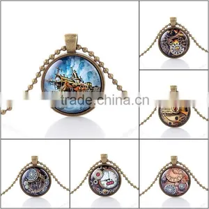 Cool Retro Bronze Steampunk Necklace Pendant Men Vintage Jewelry thumbnail-1