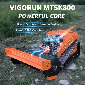 Vigorun Mtsk800 Lawn Mower Loncin 420CC Gasoline Engine Flail Mowers for Tractor Remote Control Forestry Mulcher thumbnail-1
