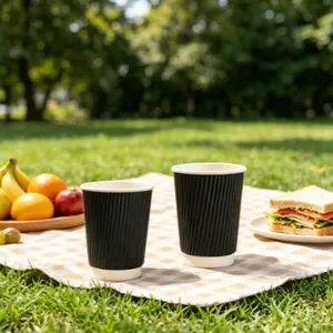 8oz 12oz 16oz Disposable Coffee Ripple Wall Paper Cup for Takeaway and Catering thumbnail-5