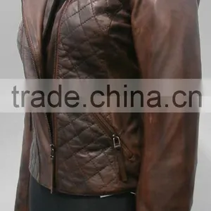 Stone Washed Genuine Leather Jacket Women thumbnail-6