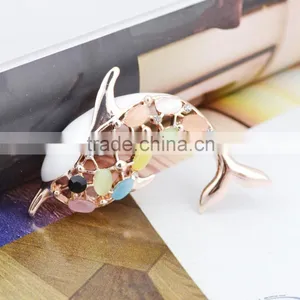 Elegant Crystal Costume Brooch Jewelry Gold Opal Crystal Brooch thumbnail-4