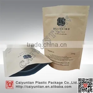 Aluminum Valve Coffee Bag Eight Side Sealing Stand up Coffee Pouch With Zipper and Your Design Printing thumbnail-2