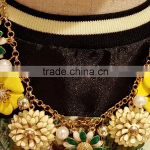Alloy Beautiful Fashion Wholesale Flowers Necklace thumbnail-2