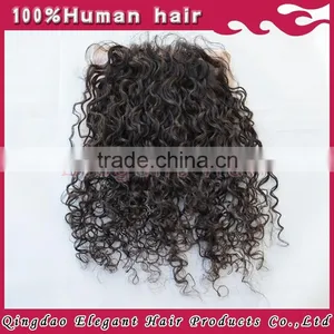 Unprocessed Human Hair Natural Color Indian Virgin Loose Wave Hair Frontal Silk Closure thumbnail-3